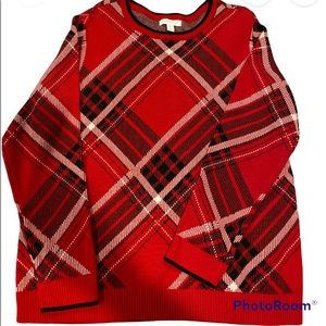Charter Club plaid sweater New without tags size “L”